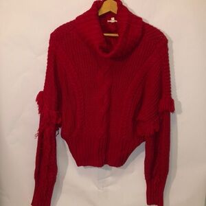 Red Fringe Sweater